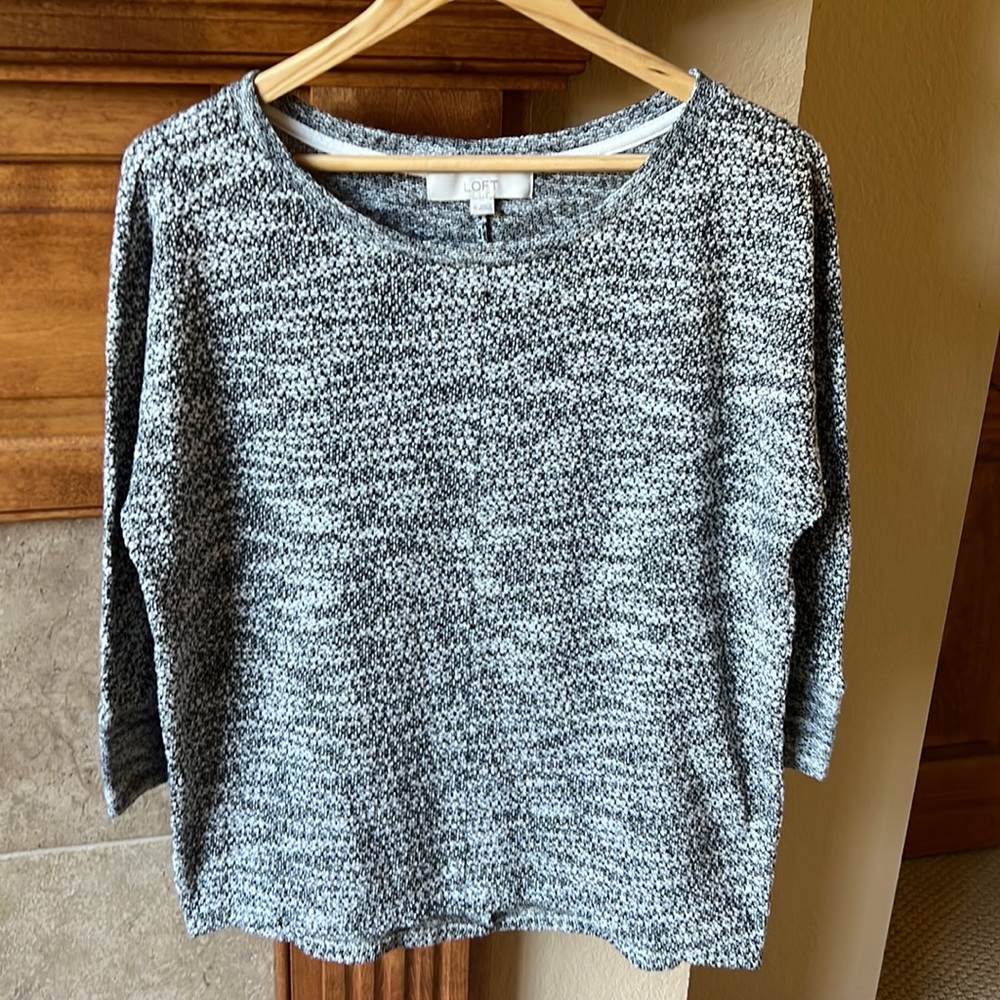 Loft black and white top